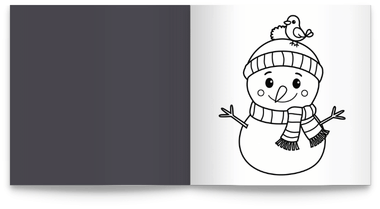 Winter-Malbuch Seite Schneemann