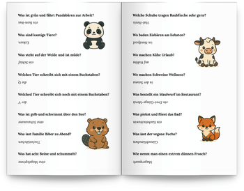 Tierisch gute Lacher_Blick ins Buch_Scherzfragen Tierisch gute Lacher - Tierwitze für Kinder - Blick ins Buch - Scherzfragen